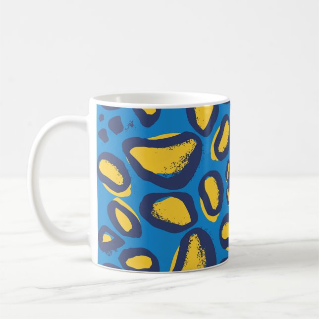 Mug Empreinte de léopard coloré, texture transparente. (Gauche)