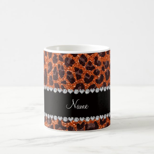 Mug Empreinte de léopard de parties scintillant orange (Centre)