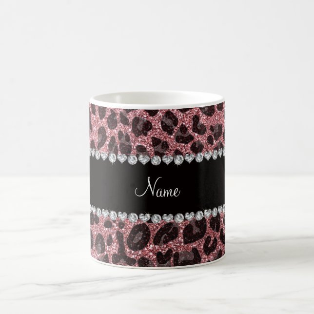 Mug Empreinte de léopard d'parties scintillant rose cl (Centre)