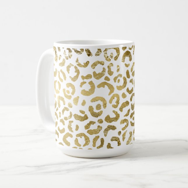 Mug Empreinte de léopard Gold Glam (Devant gauche)