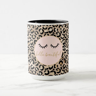 Mug Empreinte de léopard Gold Glam des Eyelashes noir