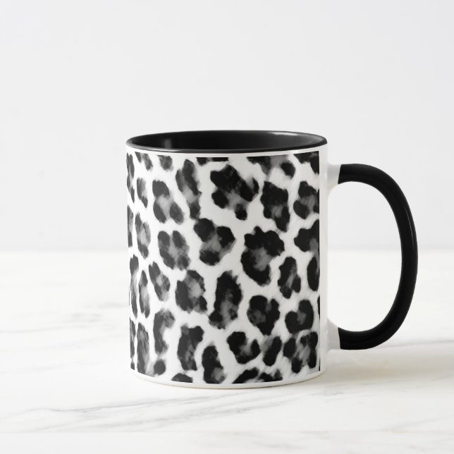 Mug Empreinte de léopard noir et blanc (Droite)