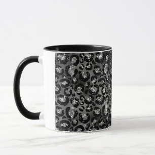 Mug Empreinte de léopard noir et gris argenté