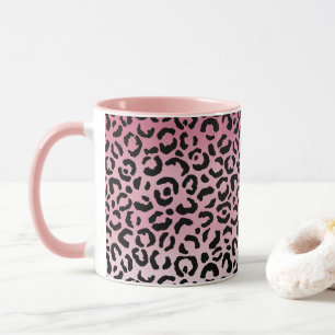 Mug Empreinte de léopard noir rose Ombre