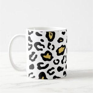 Mug Empreinte de léopard or, motif sans soudure.