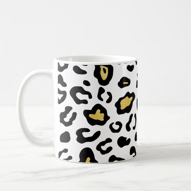 Mug Empreinte de léopard or, motif sans soudure. (Gauche)