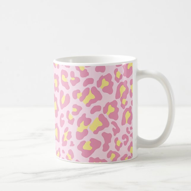 Mug Empreinte de léopard rose et jaune (Droite)