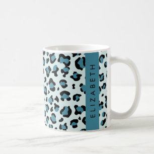 Mug Empreinte de léopard, Spots, Leopard Bleu, Votre N