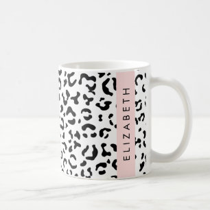 Mug Empreinte de léopard, Spots, Noir Et Blanc, Votre