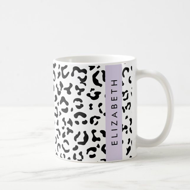 Mug Empreinte de léopard, Spots, Noir Et Blanc, Votre  (Droite)