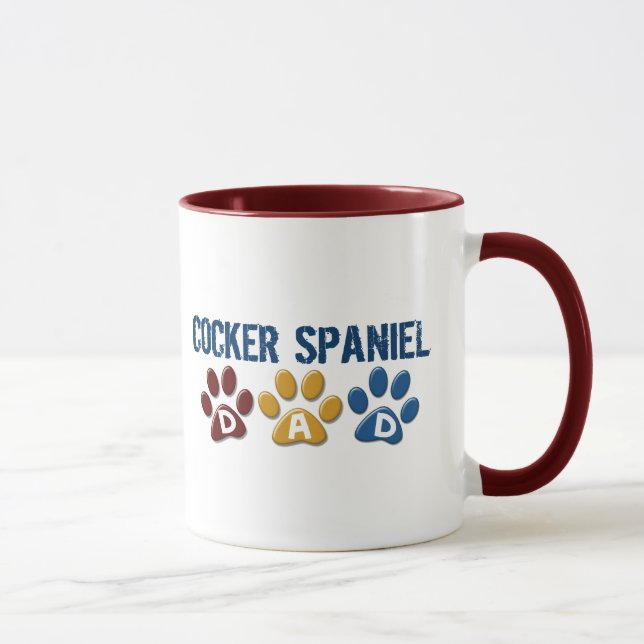 Mug Empreinte de patte 1 de papa de COCKER (Droite)