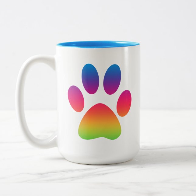 Mug Empreinte de patte arc-en-ciel (Gauche)