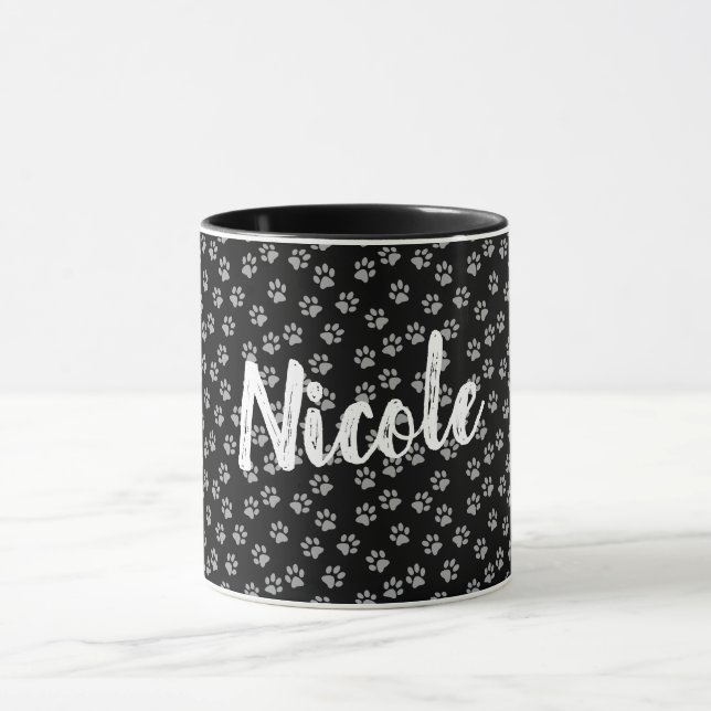 Mug Empreinte de patte avec nom (Centre)
