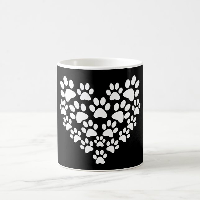 Mug Empreinte de patte blanc mignon (Centre)