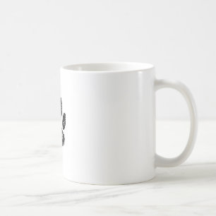 Mug Empreinte de patte Chien Noir Avec Flouris Blanc