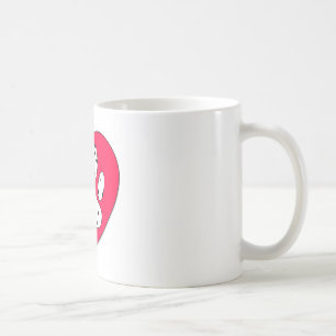 Mug Empreinte de patte dalmate dans le coeur rouge
