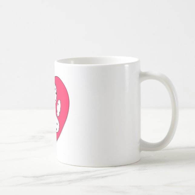 Mug Empreinte de patte dalmate dans le coeur rouge (Droite)