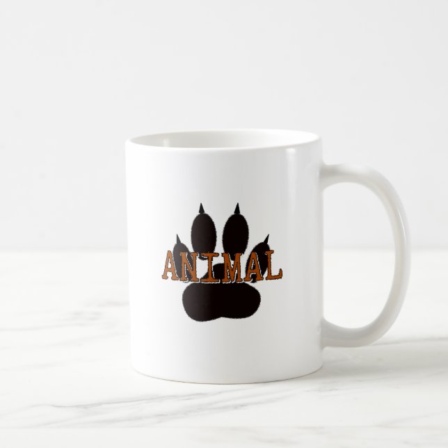 Mug Empreinte de patte d'animal noir (Droite)