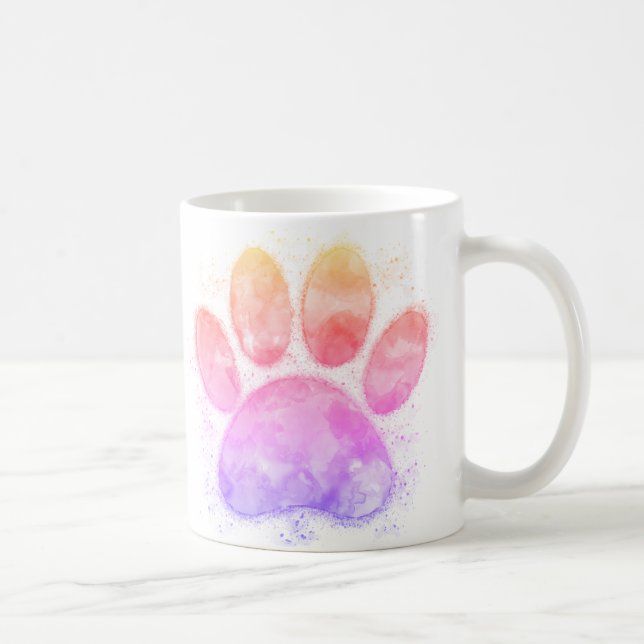 Mug Empreinte de patte de chien à l'aquarelle Impressi (Droite)
