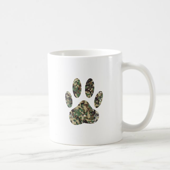 Mug Empreinte de patte de chien Camo en détresse (Droite)
