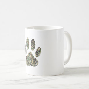 Mug Empreinte de patte de chien Camo en détresse