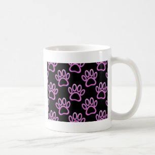 Mug Empreinte de patte de chien de Néon rose