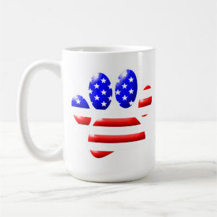 Mug Empreinte de patte de chien Drapeau américain