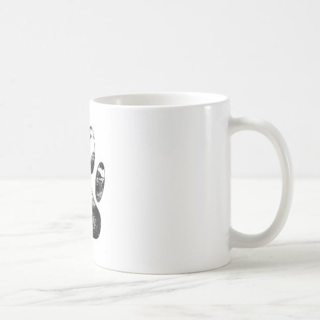 Mug Empreinte de patte de chien gris noir et blanc (Droite)