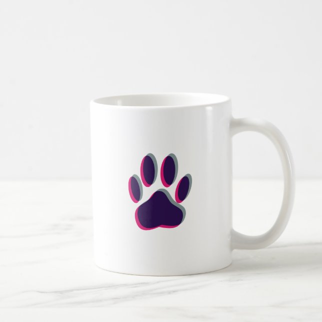 Mug Empreinte de patte de chien hors de l'attention (Droite)