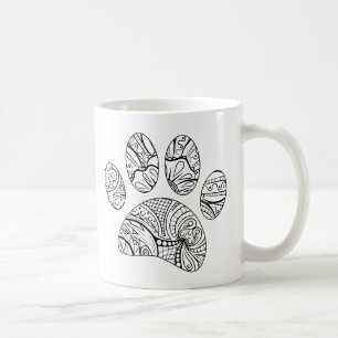 Mug Empreinte de patte de chien Motif Mandala