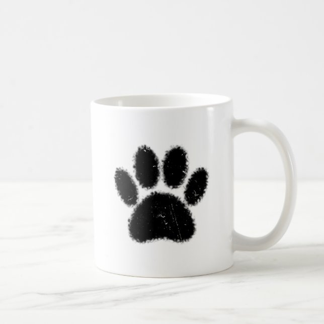 Mug Empreinte de patte De Chien Rough Et Distressed (Droite)