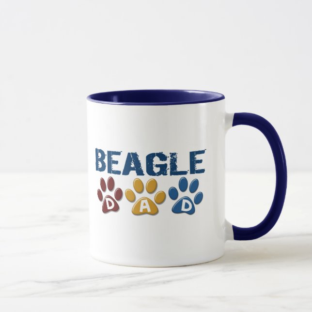 Mug Empreinte de patte de PAPA de BEAGLE (Droite)
