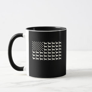 Mug Empreinte de patte de teckel Drapeau américain USA