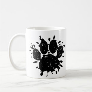 Mug Empreinte de patte Distressed Black Paint Splatter
