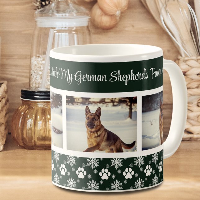 Mug Empreinte de patte Motif Forest Green 4 Chien Phot (Créateur téléchargé)