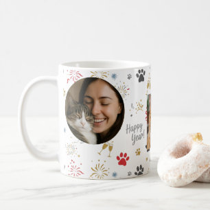 Mug Empreinte de patte personnalisée pour le Nouvel An