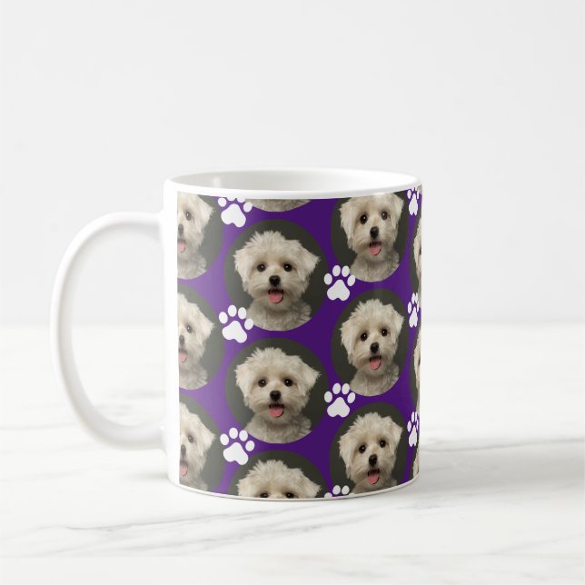 Mug Empreinte de patte photo animal personnalisé Motif (Gauche)