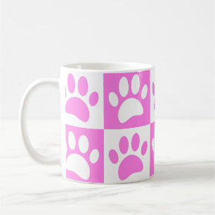 Mug Empreinte de patte Rose Cute Et Motif De Tableau D