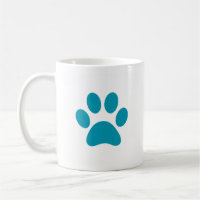 Mug "Empreinte de patte turquoise"