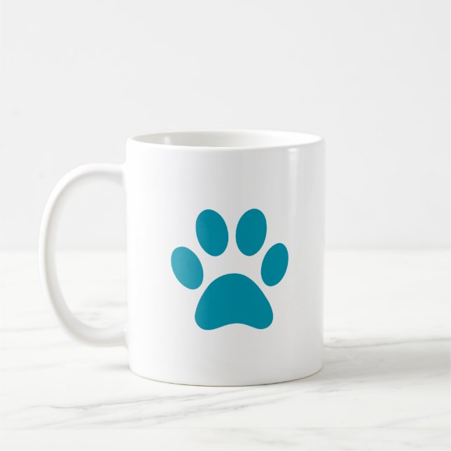 Mug "Empreinte de patte turquoise" (Gauche)