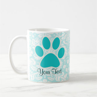 Mug Empreinte de patte turquoise