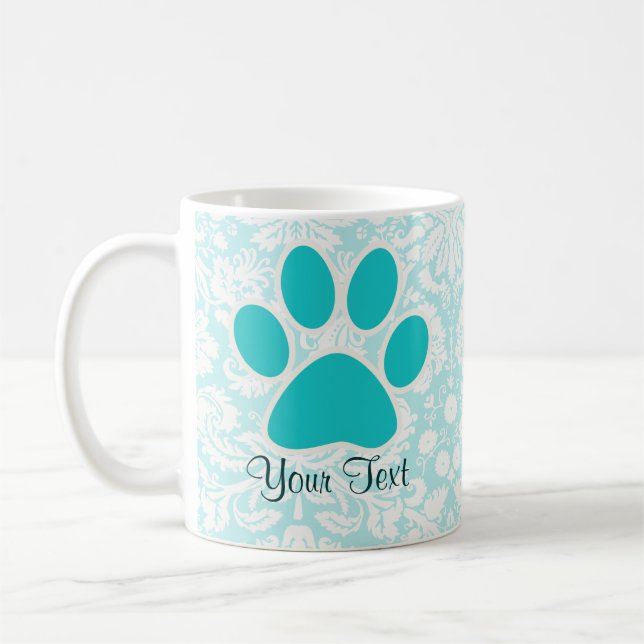 Mug Empreinte de patte turquoise (Gauche)