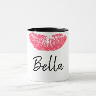 Mug Empreinte de rouge à lèvres rose