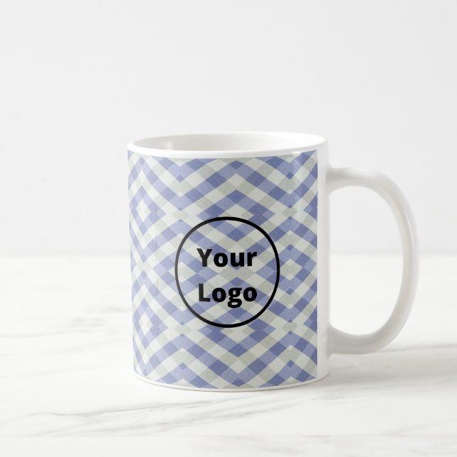 Mug Empreinte géométrique bleue et blanche (Droite)