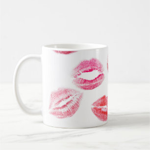 Mug Empreintes à lèvres : diverses lèvres de femmes.