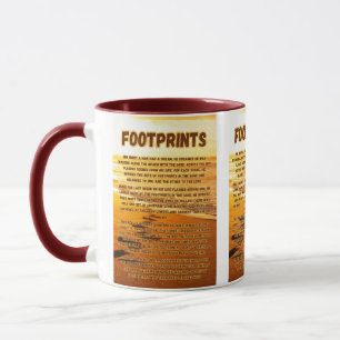 Mug Empreintes Dans La Prière Du Sable Pic Deux Tons
