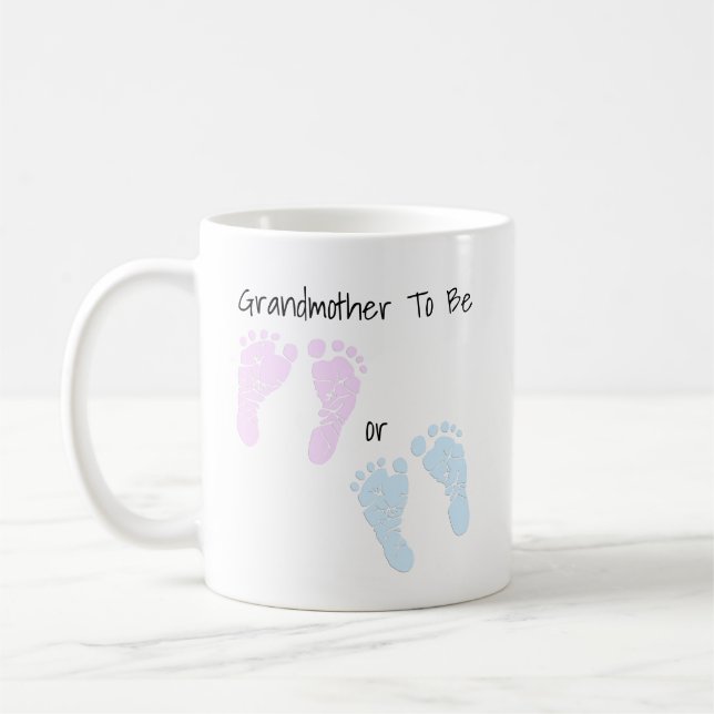 Mug Empreintes De Bébé Grand-Mère À Être Faire-part (Gauche)