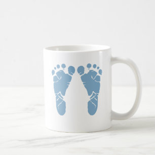 Mug Empreintes de pas de bébé bleu