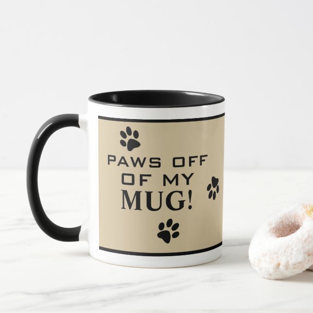 Mug Empreintes de Patte de Chien Mignon Typographie Pa (Avec donut)