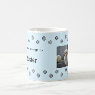 Mug Empreintes de pattes bleu clair Photo personnalisé